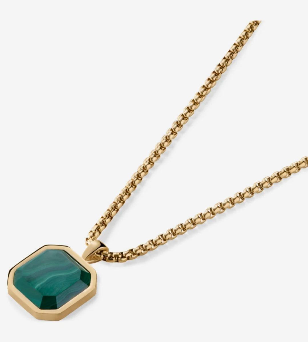 Zyan Gems | Unique Designed  Gold Micron Plated Silver Pendant in Natural Malachite for Men,  Sterling Silver Pendant