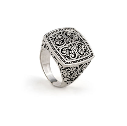 Zyan Gems | Exclusive Byzantine Style Signet Ring for Men, Oxidized Sterling Silver  Ring | Jewellery for Men