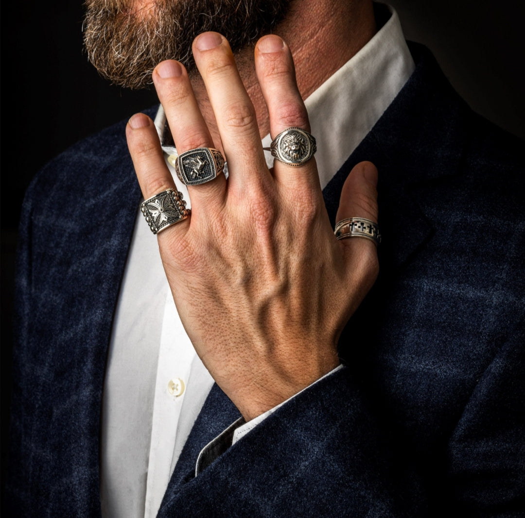 Exclusive Horse (Pegasus) Vintage Byzantine Style Signet Ring, Oxidized Sterling Silver  Ring Authenticity and