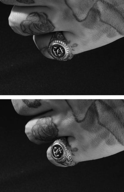Zyan Gems | Exclusive Turkish Style Sailor's Anchor Ring for Men, Oxidized Sterling Silver  Ring | Jewellery for Men