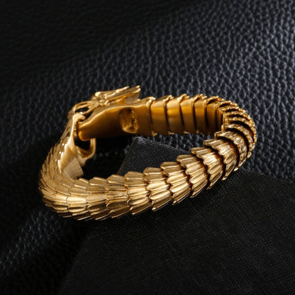 Unique Vintage Gold Dragon Bracelet |  Gold Micron Plated  Sterling Silver Bracelet | Unisex