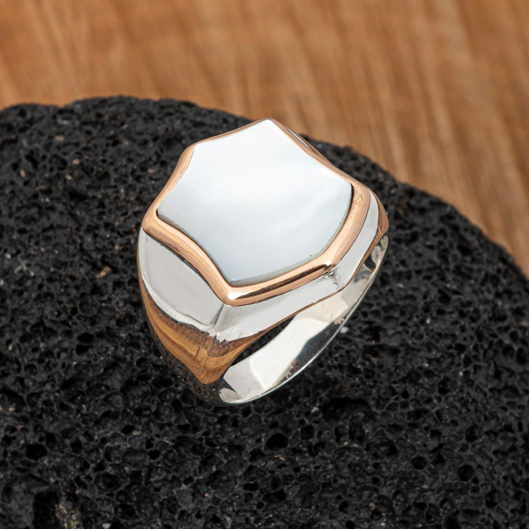 Zyan Gems | Unique Turkish Style Ring with Natural Pearl |  Sterling Silver