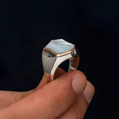 Zyan Gems | Unique Turkish Style Ring with Natural Pearl |  Sterling Silver