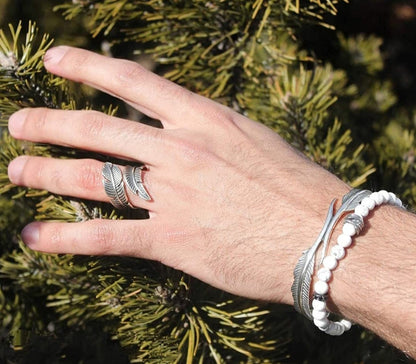 Zyan Gems | Exclusive Feather Style Signet Ring for Men, Oxidized Sterling Silver  Ring | Jewellery for Men