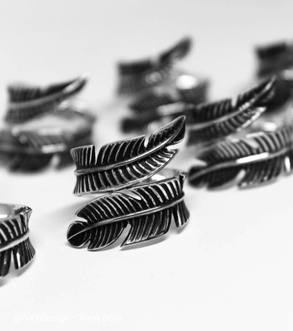 Zyan Gems | Exclusive Feather Style Signet Ring for Men, Oxidized Sterling Silver  Ring | Jewellery for Men
