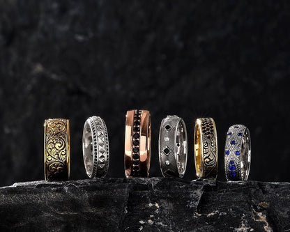Zyan Gems | Exclusive Pave Band Ring for Men, Sterling Silver  Ring | Jewellery for Men
