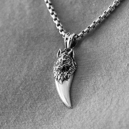 Zyan Gems | Unique Designed Wolf Nail Pendant for Men |  Sterling Silver Oxidized Pendant