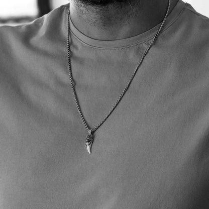 Zyan Gems | Unique Designed Wolf Nail Pendant for Men |  Sterling Silver Oxidized Pendant