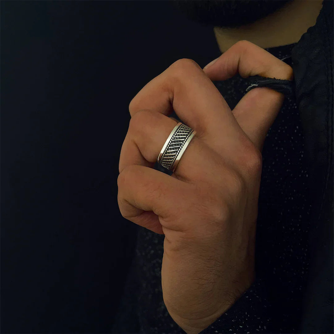 Zyan Gems | Classic Oxidized Silver Band |  Sterling Silver Ring