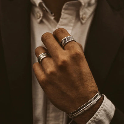 Zyan Gems | Classic Oxidized Silver Band |  Sterling Silver Ring