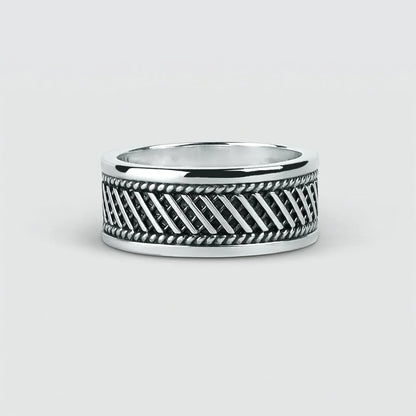 Zyan Gems | Classic Oxidized Silver Band |  Sterling Silver Ring
