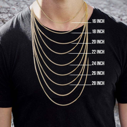 Zyan Gems | Solid 8mm Miami Cuban Link Chain with Plain Lock (22K Yellow Gold Plated) |  Sterling Silver Chain