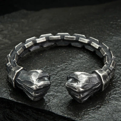 Zyan Gems | Unique  Silver Oxidized Fists Cuff | Bracelet for Men |  Sterling Silver Cuff