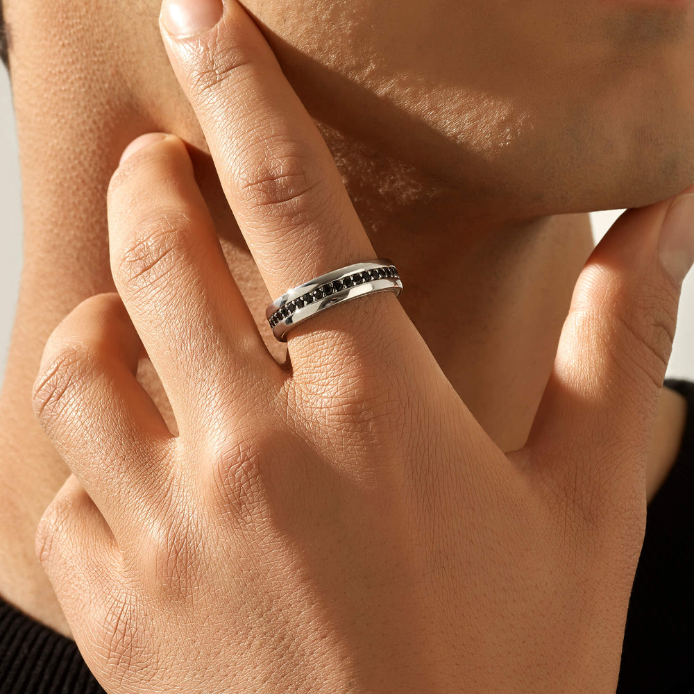 Zyan Gems | Exclusive Pave Band Ring for Men, Sterling Silver  Ring | Jewellery for Men