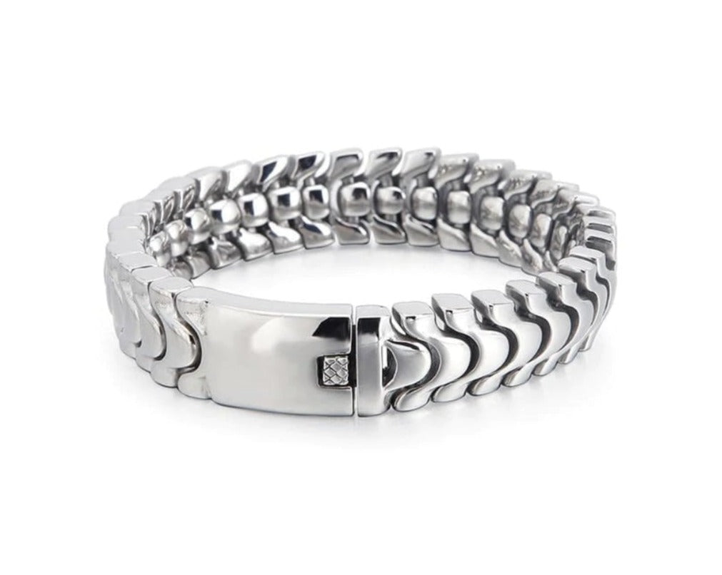 18mm wide, Solid Unique Watch Style High Polished Bracelet for Men |  Sterling Silver Bracelet Authenticity and