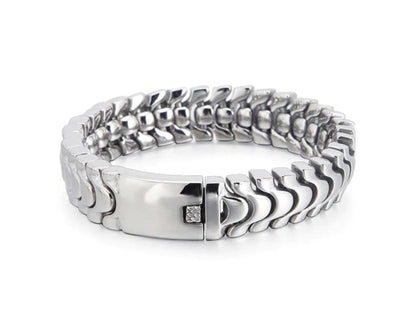 18mm wide, Solid Unique Watch Style High Polished Bracelet for Men |  Sterling Silver Bracelet Authenticity and