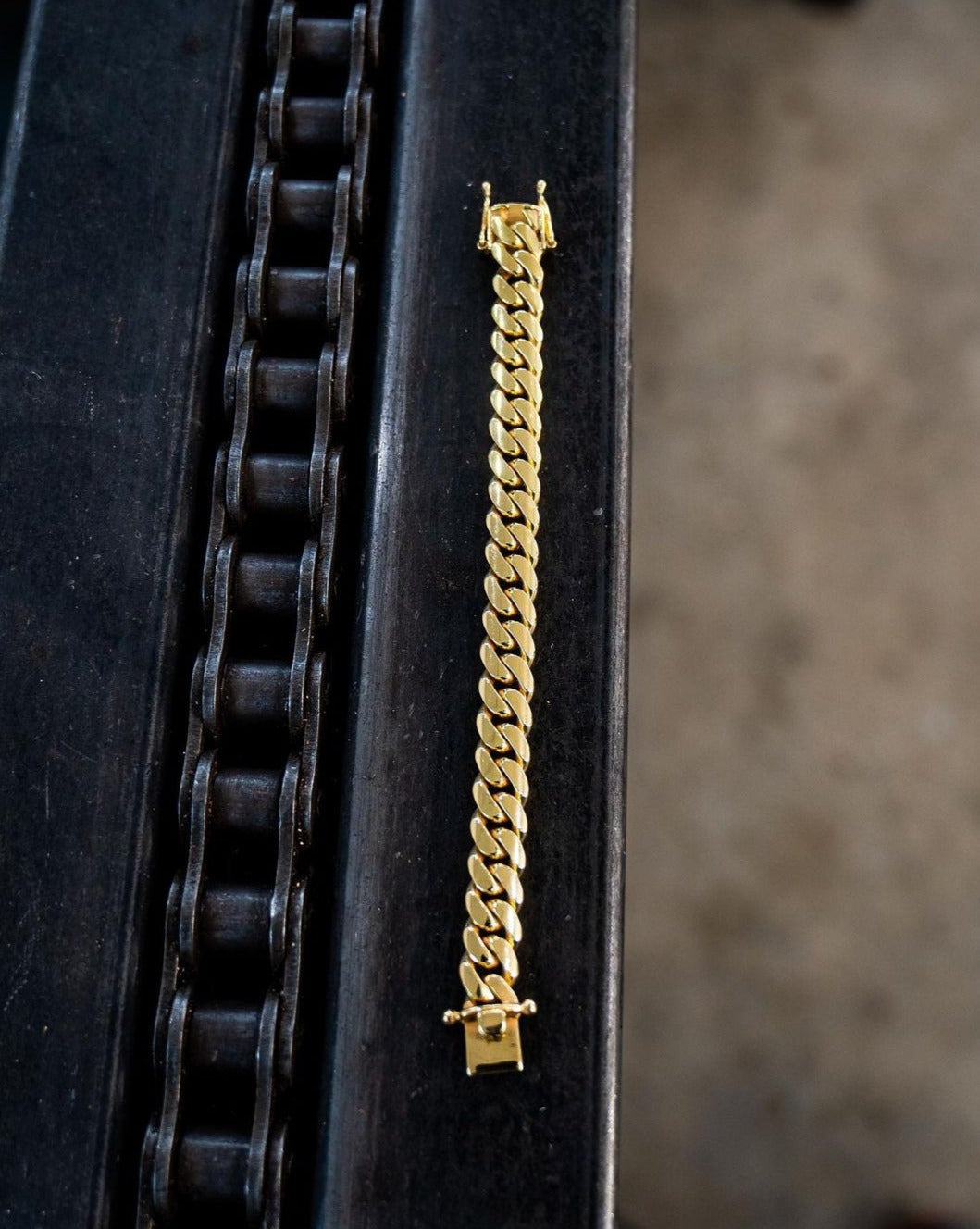 Zyan Gems | 12mm Wide Solid Miami Cuban Link Bracelet |  Gold Micron Plated  Sterling Silver Bracelet