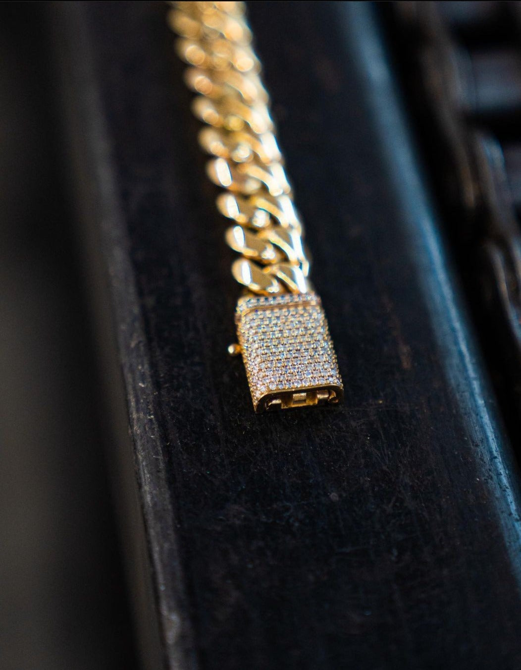 Zyan Gems | Solid 14mm Miami Cuban Link Bracelet with Iced Lock |  Gold Micron Plated on  Sterling Silver Bracelet with AAA+ Quality Swarovski Diamonds