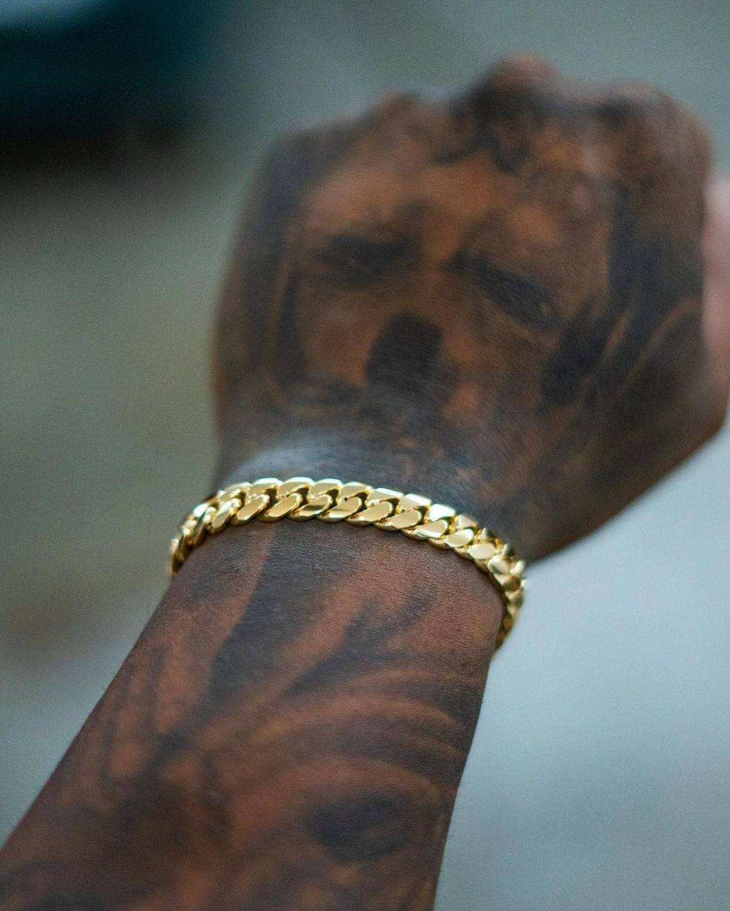 Zyan Gems | 10mm Wide Solid Miami Cuban Link Bracelet |  Gold Micron Plated  Sterling Silver Bracelet