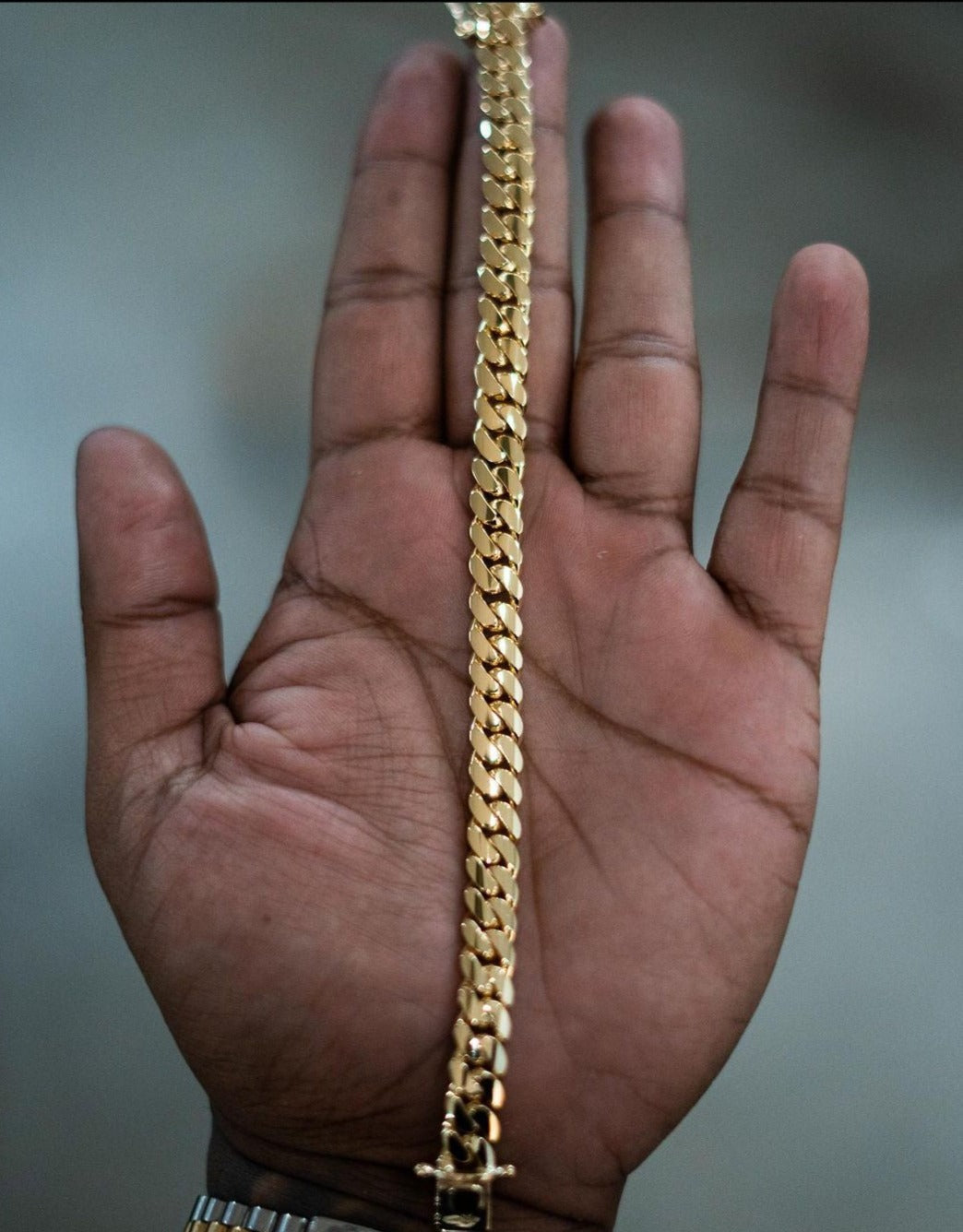 Zyan Gems | 10mm Wide Solid Miami Cuban Link Bracelet |  Gold Micron Plated  Sterling Silver Bracelet