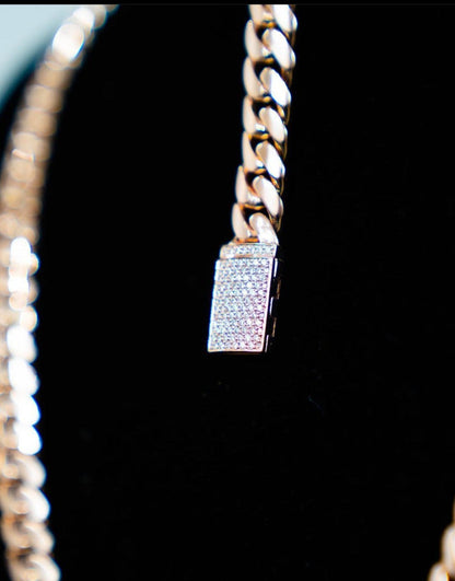 Zyan Gems | Solid 14mm Miami Cuban Link Bracelet with Iced Lock |  Gold Micron Plated on  Sterling Silver Bracelet with AAA+ Quality Swarovski Diamonds