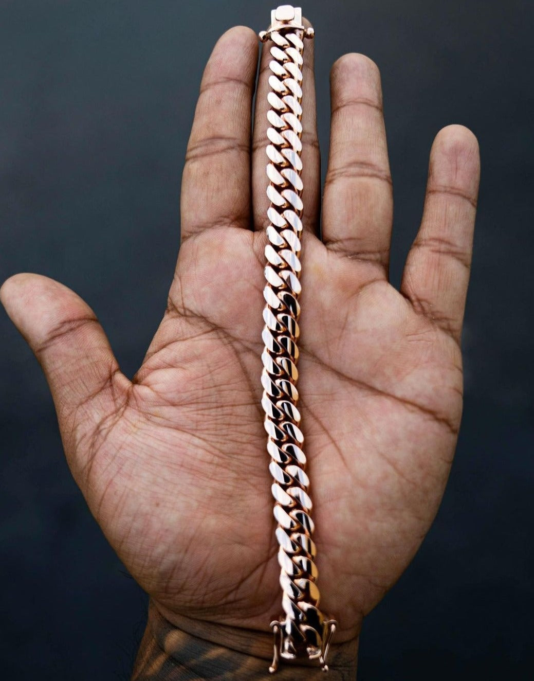 Zyan Gems | 10mm Wide Solid Miami Cuban Link Bracelet |  Gold Micron Plated  Sterling Silver Bracelet