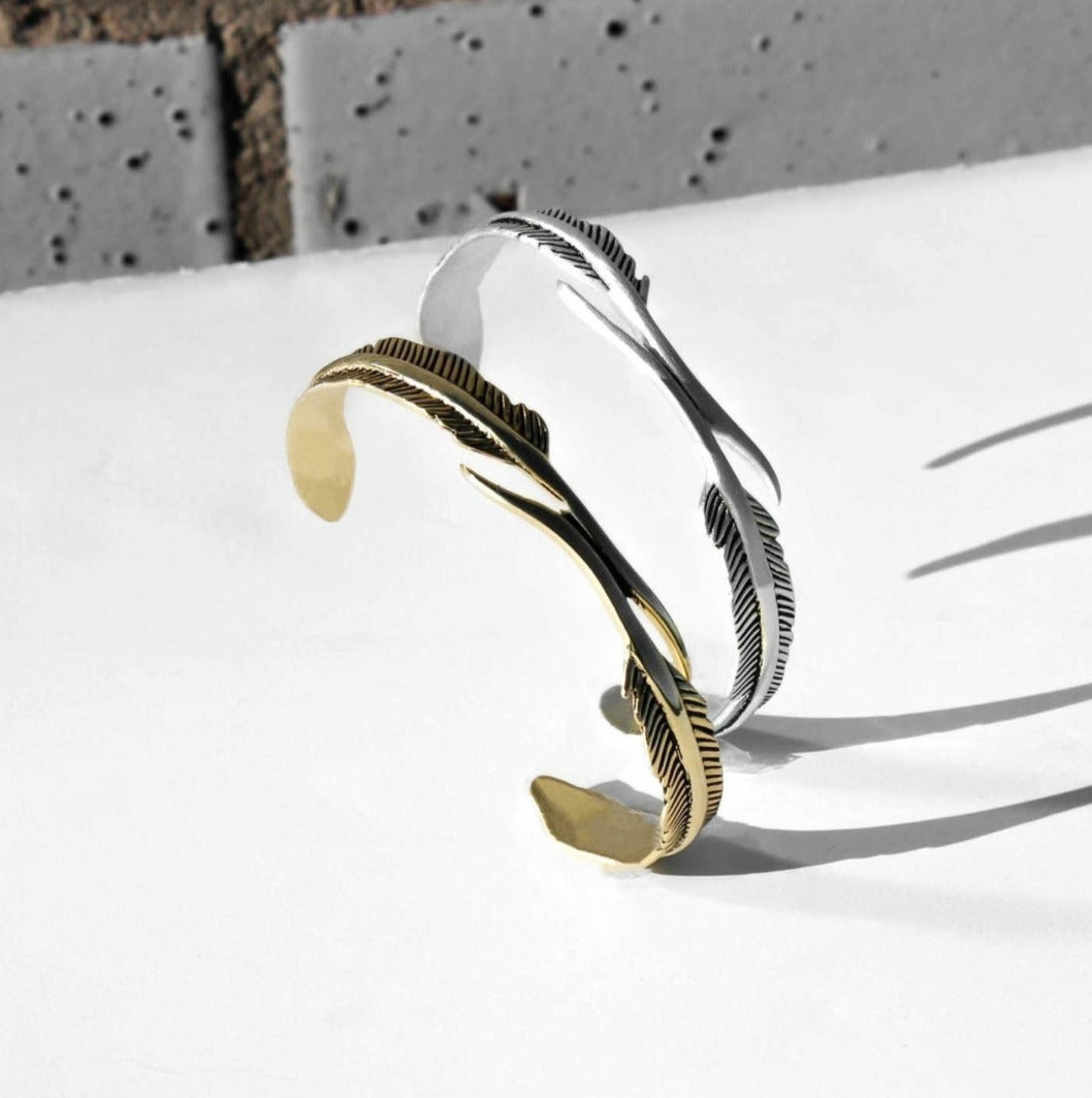 Zyan Gems | Unique Adjustable Feather Style Bangle/kadaa/Handcuff for Men & Boys |  Sterling Silver Bracelet
