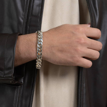 Zyan Gems | 14mm Wide Solid Miami Cuban Link Bracelet | Sterling Silver Bracelet