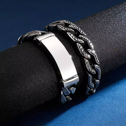 Zyan Gems | Unique Retro Silver Oxidized Bracelet for Men |  Sterling Silver Bracelet