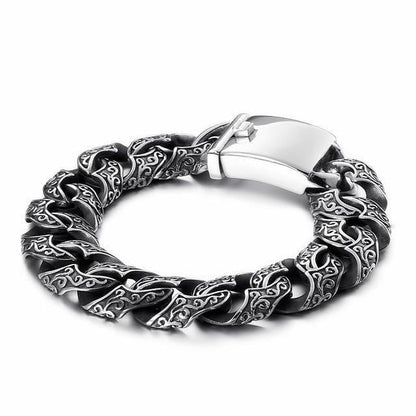 16mm wide,  Sterling silver, Unique Artistry Myth Antique Bracelet for Men Authenticity and
