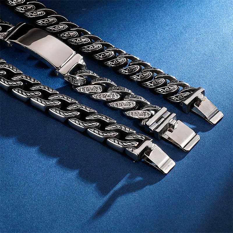 Zyan Gems | Unique Retro Silver Oxidized Bracelet for Men |  Sterling Silver Bracelet