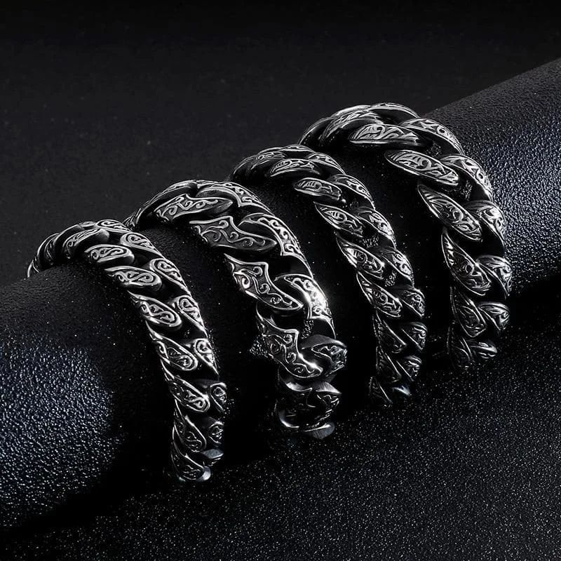 16mm wide,  Sterling silver, Unique Artistry Myth Antique Bracelet for Men Authenticity and