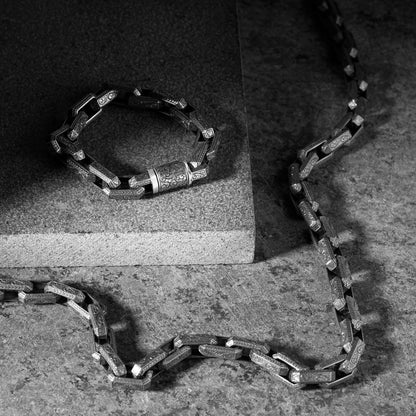 Zyan Gems | Unique Vintage Artistry Ancient Oxidized Chain |  Sterling Silver Chain