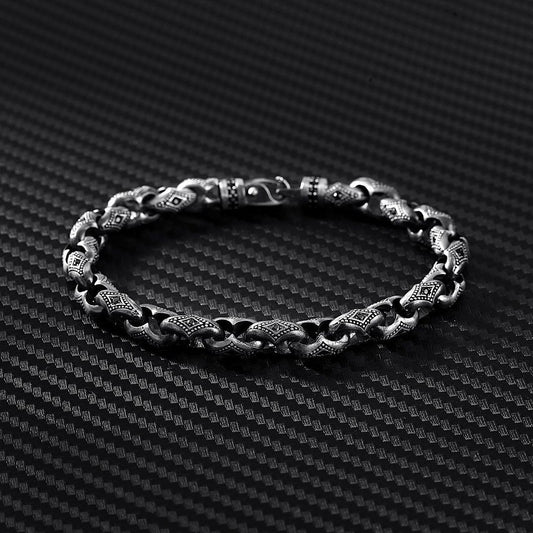 Unique Hand Engraved Vintage Oxidized Bracelet | 35g,  Sterling Silver Bracelet Authenticity and