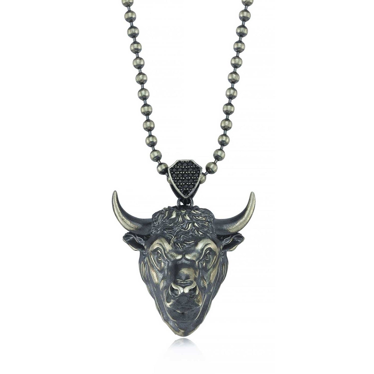 Zyan Gems | Unique Designed Angry Bull Head Pendant for Taurus Zodiac for Men |  Sterling Silver Oxidized Pendant