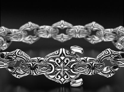 Zyan Gems | Unique Real Biker Bracelet for Men |  Sterling Silver Bracelet