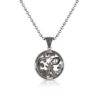 Zyan Gems | Unique Aquarius Zodiac Designed Pendant Studded with Black Zircons | Unisex  Sterling Silver Oxidized Pendant