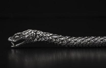 12mm wide, Unique Oxidized Snake Bracelet | 925 Sterling Silver Oxidized Bracelet | Unisex Jewelry Authenticity and 925