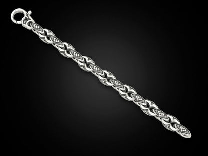 Zyan Gems | Unique Real Biker Bracelet for Men |  Sterling Silver Bracelet