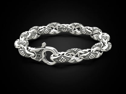 Zyan Gems | Unique Real Biker Bracelet for Men |  Sterling Silver Bracelet