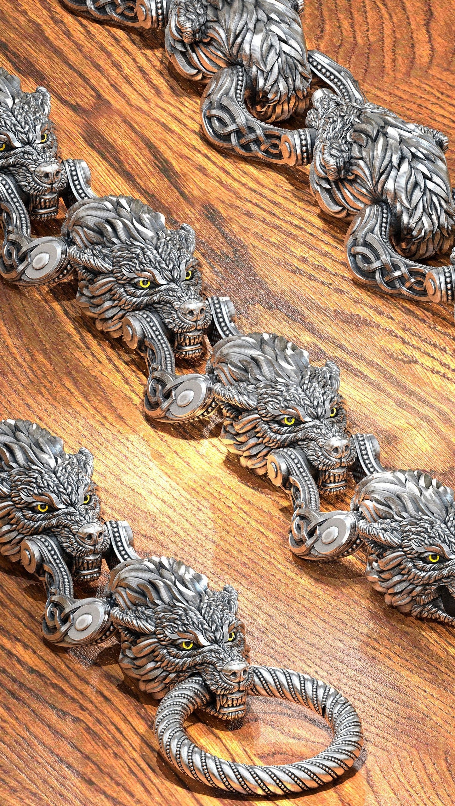 Zyan Gems | Unique Designed Wolf Bracelet for Men |  Sterling Silver Bracelet