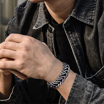 18mm wide Unique Retro Masculina High Polished V link Bracelet for Men |  Sterling Silver Bracelet Authenticity and