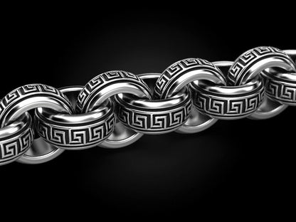 Unique Two Headed Dragon Bracelet for Men |  Sterling Silver Bracelet