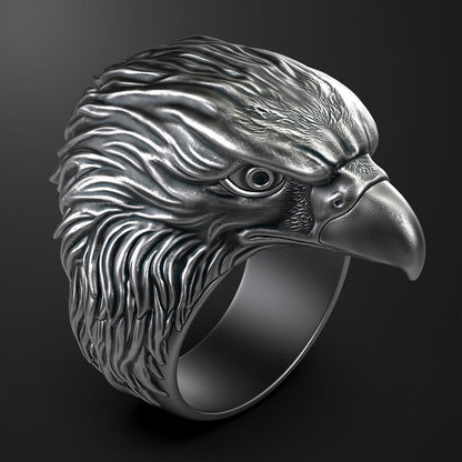Zyan Gems | Unique Designed Eagle Ring |  Sterling Silver Oxidized Ring