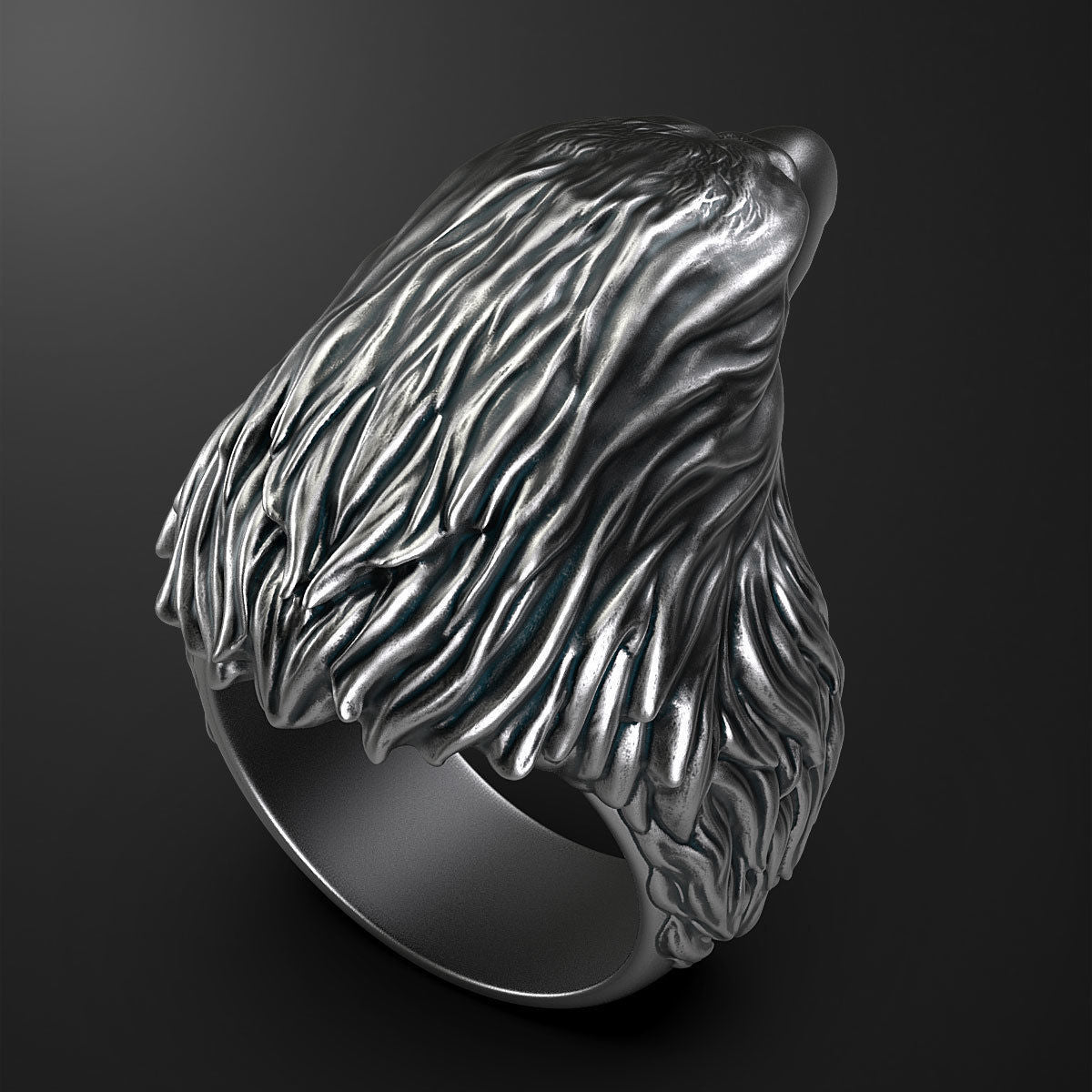 Zyan Gems | Unique Designed Eagle Ring |  Sterling Silver Oxidized Ring