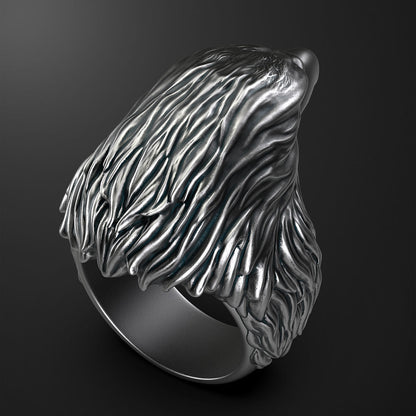 Zyan Gems | Unique Designed Eagle Ring |  Sterling Silver Oxidized Ring