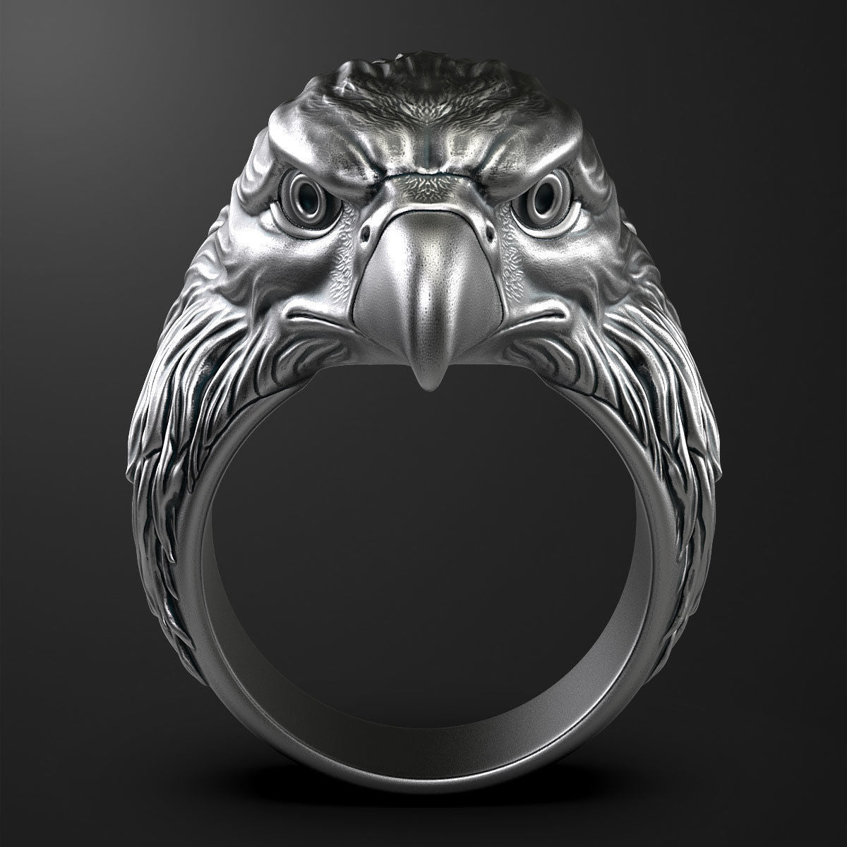 Zyan Gems | Unique Designed Eagle Ring |  Sterling Silver Oxidized Ring