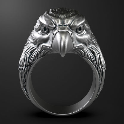 Zyan Gems | Unique Designed Eagle Ring |  Sterling Silver Oxidized Ring