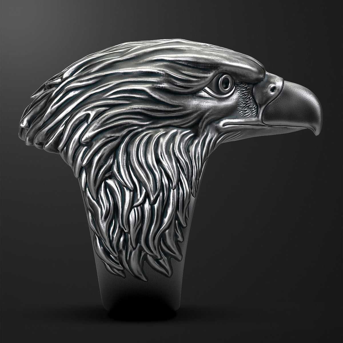 Zyan Gems | Unique Designed Eagle Ring |  Sterling Silver Oxidized Ring