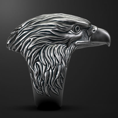 Zyan Gems | Unique Designed Eagle Ring |  Sterling Silver Oxidized Ring